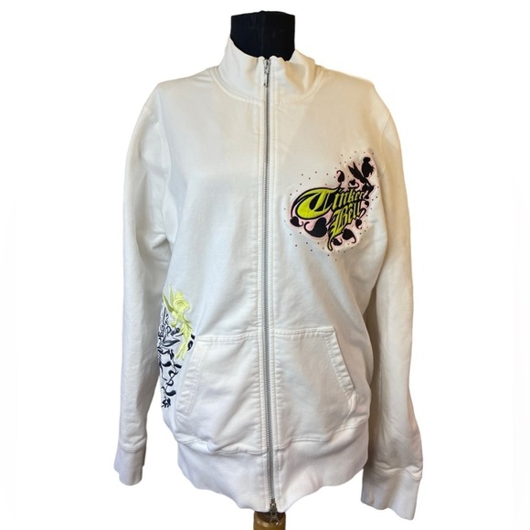 Y2K Disneyland Resort Tinkerbell 
Track Jacket Cream Womens XXL - Picture 1 of 13